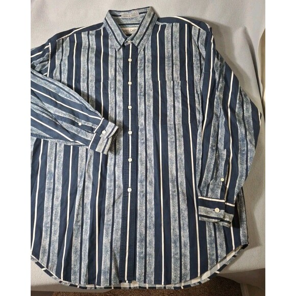 Quarry Canyon Chambray Shirt Mens XL Blue Stripes Button up Cowboy Western - Picture 3 of 8
